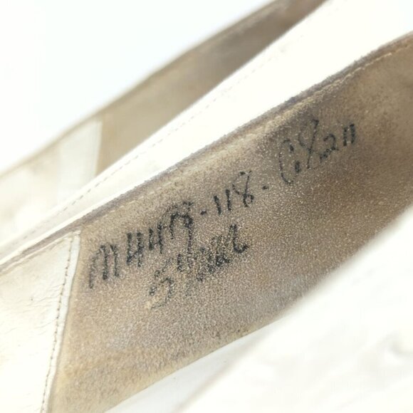 Paul Allan Vintage White Leather Heels, Women's 5.5AAA - Picture 5 of 11